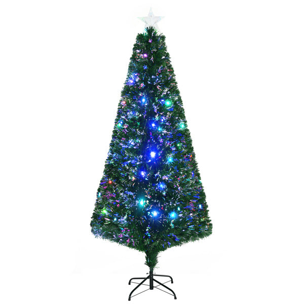 Árbol de Navidad 6ft con Luces LED y Fibra Óptica | Decoración Festiva AriasCreative