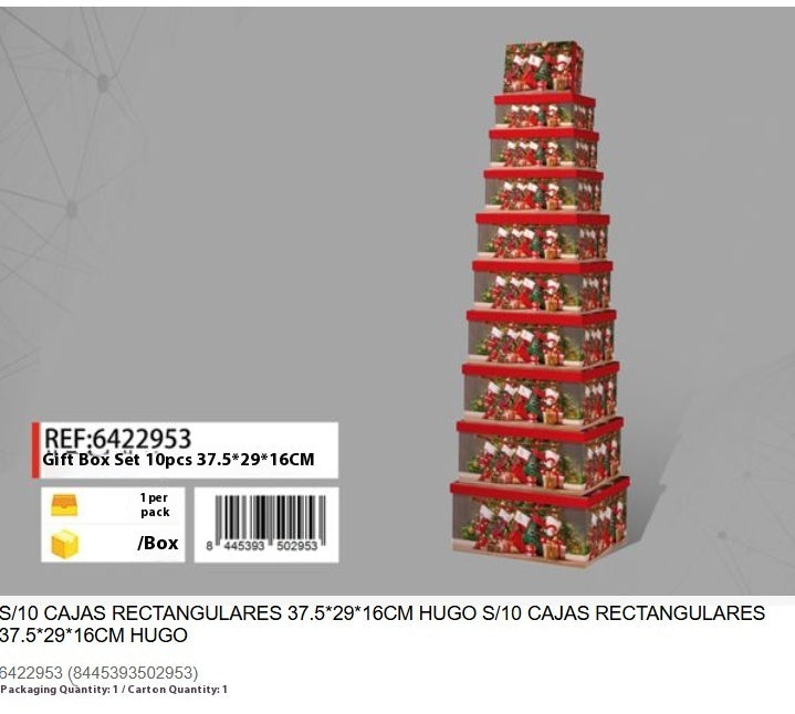 Juego De Cajas De Regalo De Navidad 10 Piezas