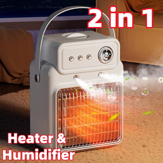 1200W 2 en 1 Calefactor y Humidificador — Calor Inteligente y Aire Confortable, hogar