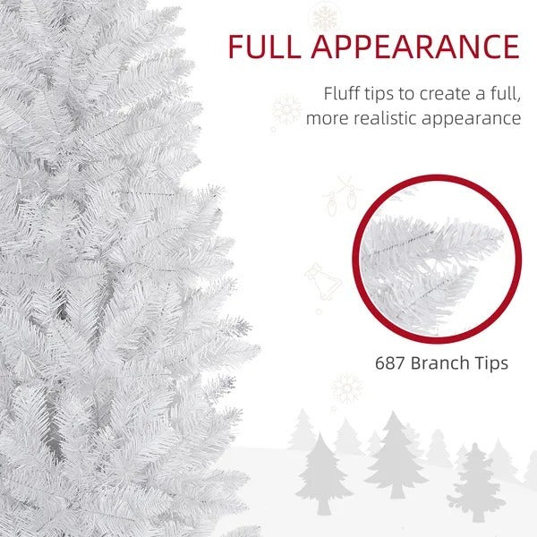 Árbol de Navidad Artificial Blanco 2,13 m – 687 Ramas Realistas
