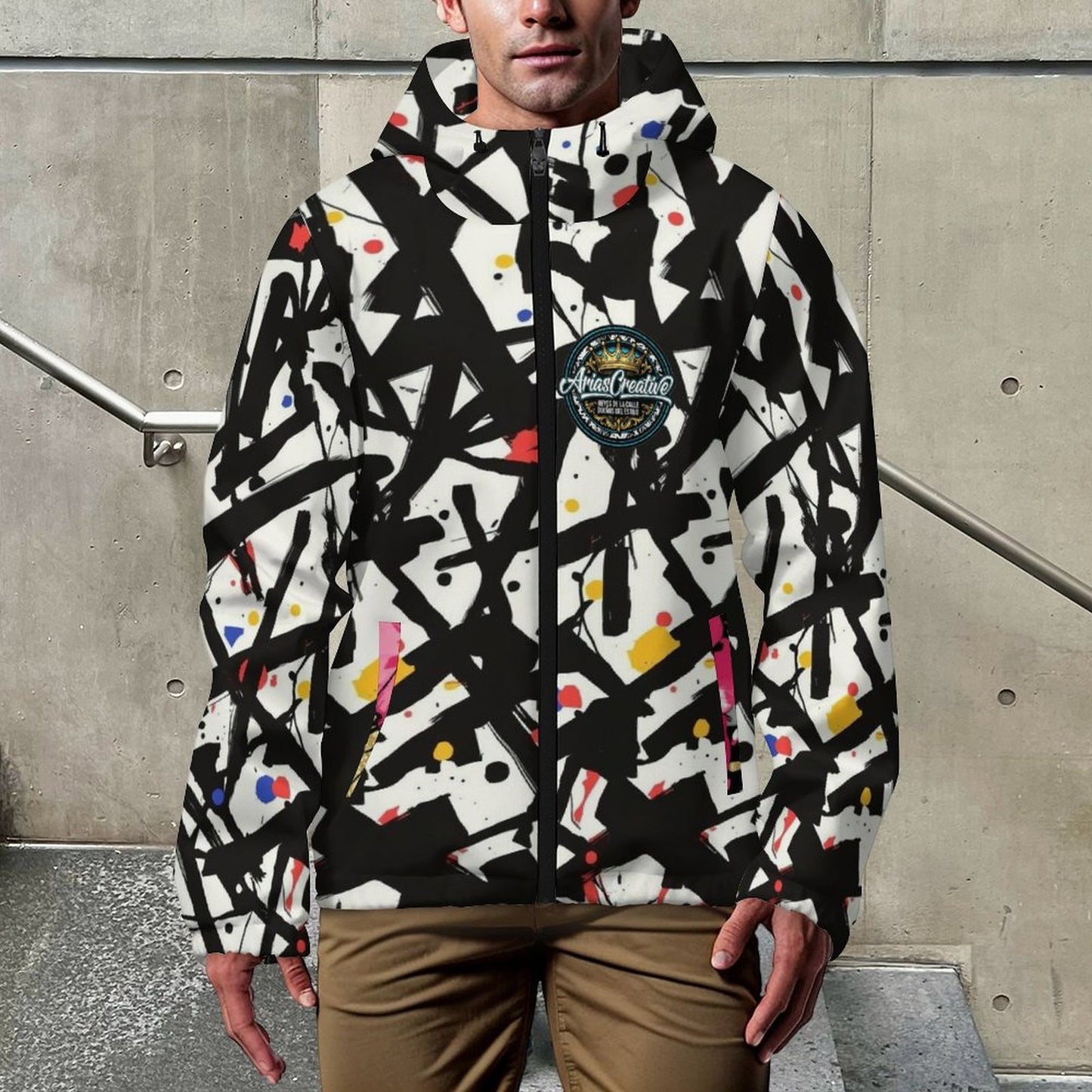 Cazadora corta unisex con capucha / Trench coat unisex sublimado