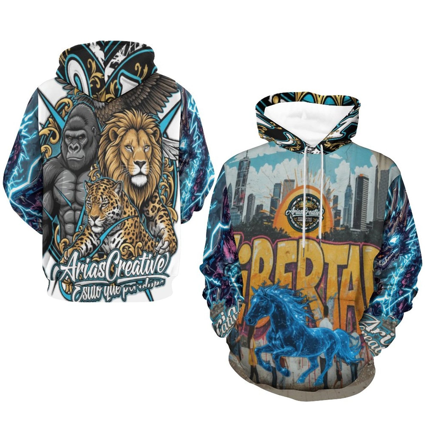 🧥 Sudadera Premium “Caballo de Energía – LIBERTAD” – Edición Limitada AriasCreative