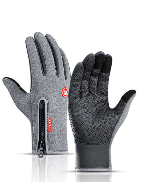 Guantes de invierno Pantalla táctil Motocicleta Deslizamiento Guantes deportivos impermeables con vellón
