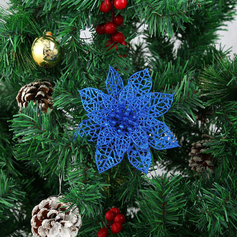 Flor Navideña con Brillo – Toque Festivo y Elegante