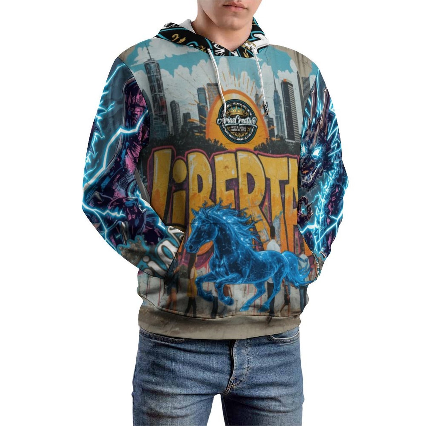 🧥 Sudadera Premium “Caballo de Energía – LIBERTAD” – Edición Limitada AriasCreative