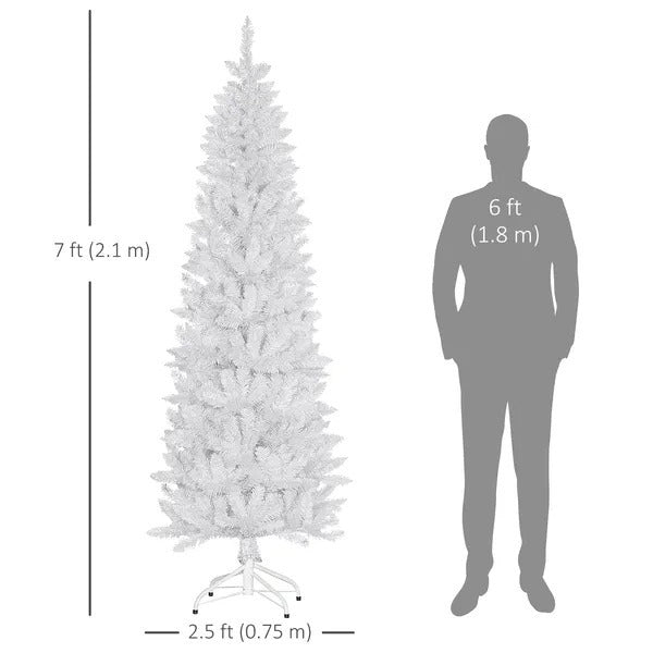 Árbol de Navidad Artificial Blanco 2,13 m – 687 Ramas Realistas