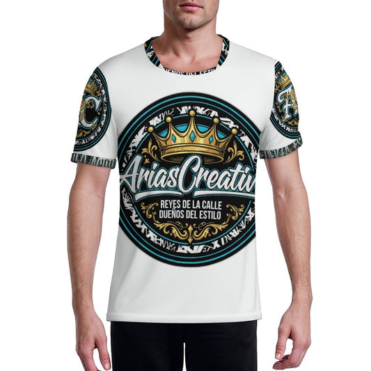 CAMISETA DE FÚTBOL PARA HOMBRE DE SEDA HELADA CON CUELLO REDONDO “ARIASCREATIVE – REYES DE LA CALLE” (IMPRESIÓN COMPLETA CON 4 ANIMALES DE PODER)