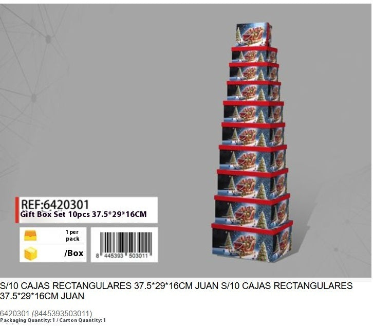 Juego De Cajas De Regalo De Navidad 10 Piezas