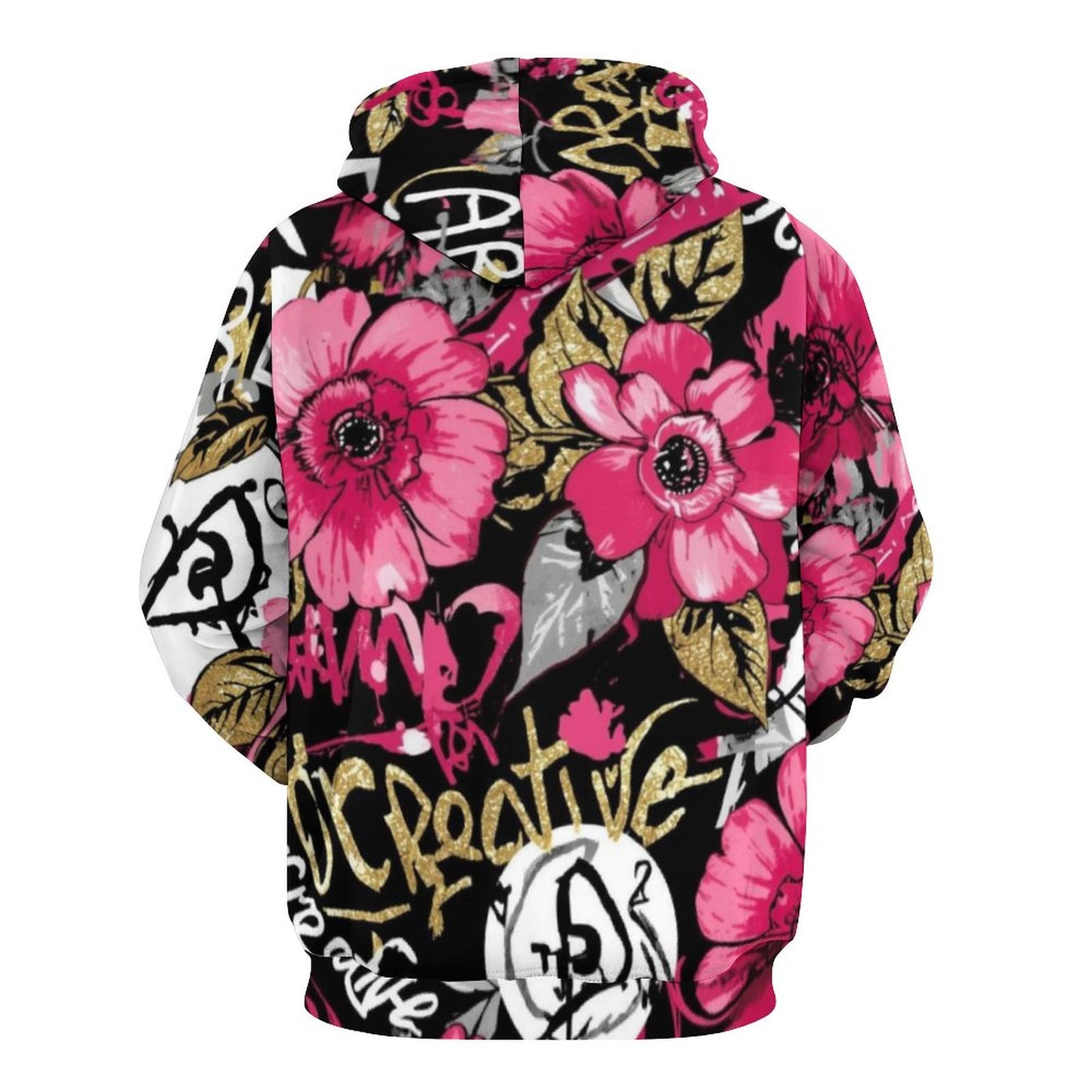 Sudadera con Estampado de rosas y flores con el logotipo de AriasCreative en el frente.