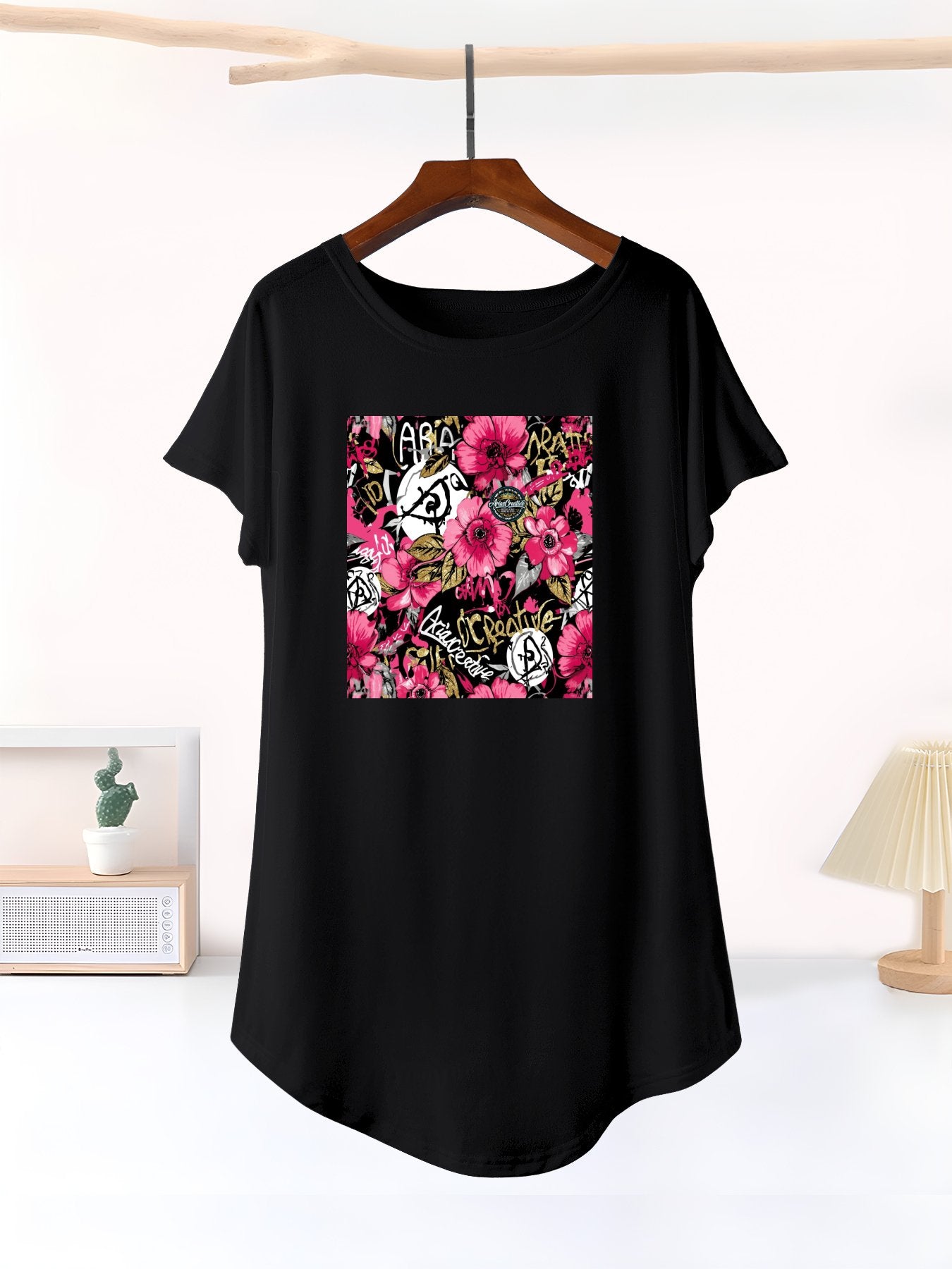 DTF Casual Summer T-Shirt Dress for Women(Front Printing)