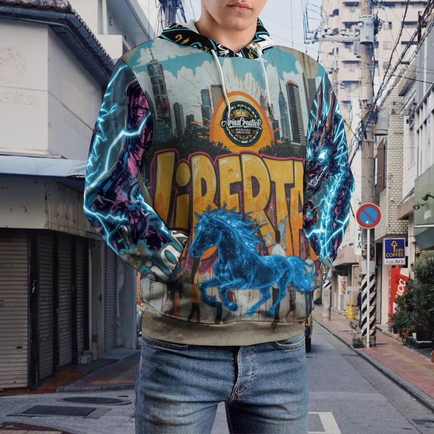 🧥 Sudadera Premium “Caballo de Energía – LIBERTAD” – Edición Limitada AriasCreative