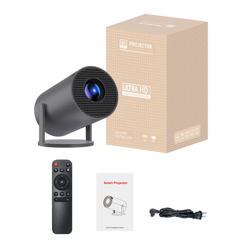 Proyector Hy300pro de Enfoque Corto – Edición Profesional para Hogar y Sala de Estar corto alcance, cine en casa profesional” con branding AriasCreative.